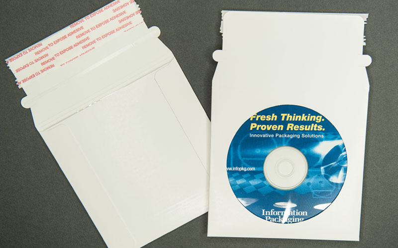 CD/DVD Mailer Paperboard White with Window 5 1/4" x 5 1/4"