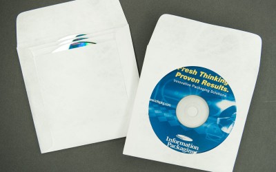 CD/DVD Envelope - 3 Pocket - Plain White with Window - 1 1/2" Flap - Tyvek®