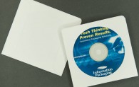 CD/DVD Sleeve - Plain White with Window - No Flap - 8pt Paperboard