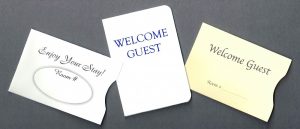 custom hotel key card envelopes