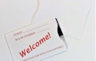 Welcome Guest Red Key Card Sleeve