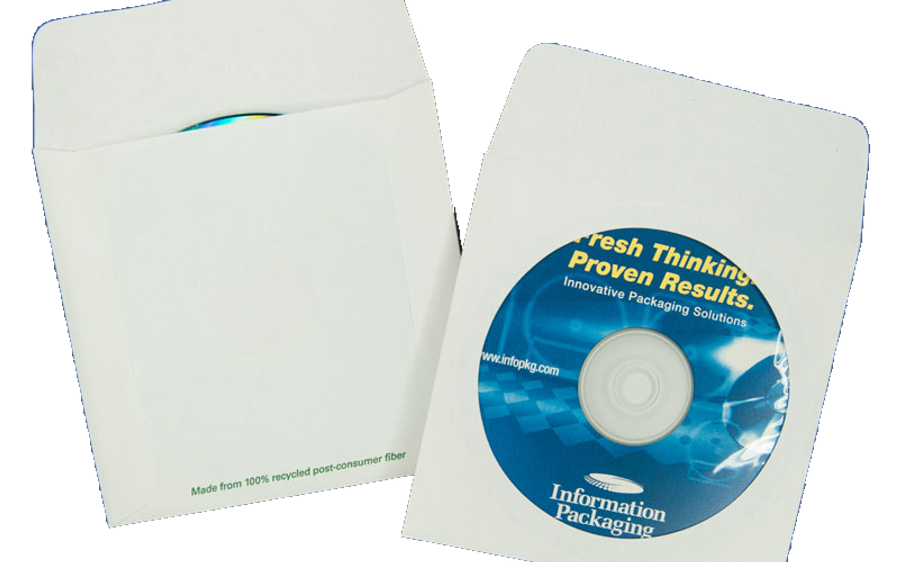 Custom CD and DVD sleeves, envelopes, mailers, and bind-in packaging