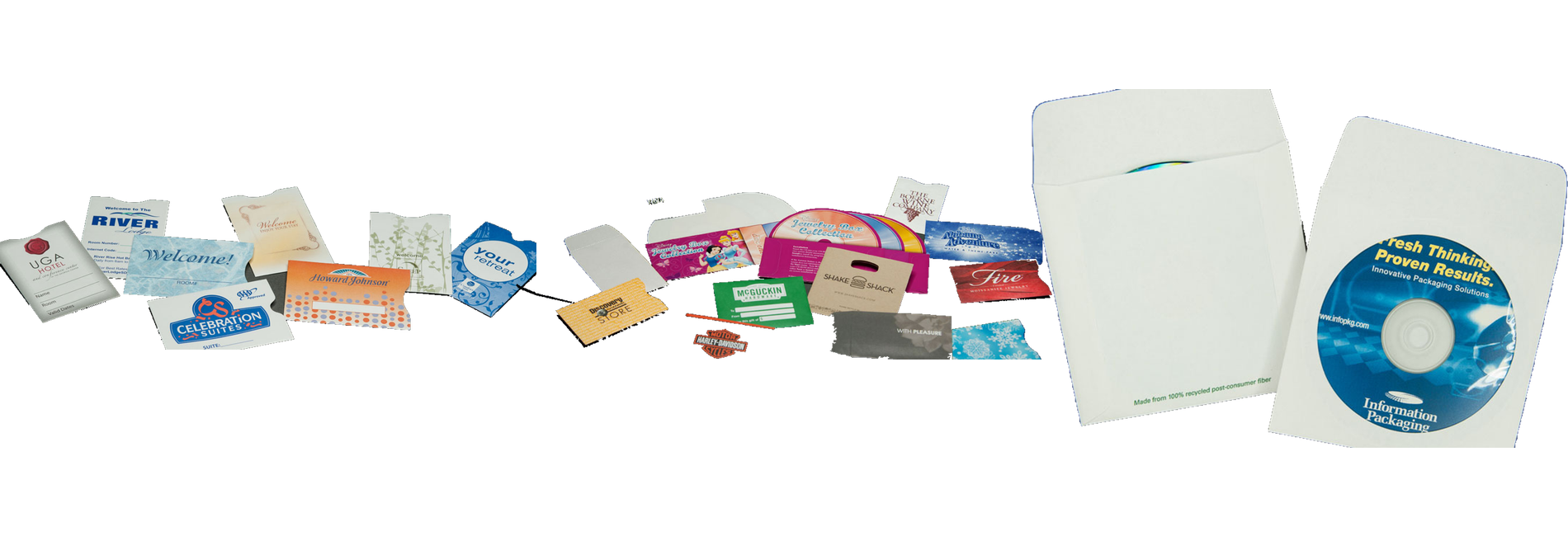 Examples of custom packaging solutions and specialty printed materials